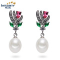 New Arrival Freshwater Pearl Earrings AAA Drop 8mm Sterling Sivler Pearl Earring